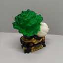 Lucky Cabbage Sculpture Wishful Cabbage Statue feng Shui Resin Jade Cabbage Bai CAI Collectible Sculptures Charm Gifts for Wealth Luck Office Living Room (Medium)