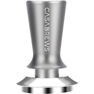 CASABREWS Espresso Tamper 51mm, Premium Calibrated Espresso Coffee Tamper 30lb Coffee Tamper with Spring Loaded, Flat Stainless Steel Base Tamper Fits for 51mm Portafilter, Grey