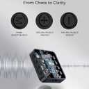 MENERESAS Wireless Lavalier Microphone for iPhone: Mini Microphone Noise Reduction - 328ft Transmission & 20H Battery Life for Video Recording, 3-in-1 Universal Camera & Android, Deep Grey