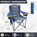 Oversized Camping Chairs for Adults - Heavy Duty Padded Outdoor Folding Lawn XL Camp Chair with Cup Holder Cooler Pockets for Tailgate Sports Beach Fishing Garden Portable Supports 500LBS, X-Large