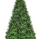 Gymax Premium White 660 LED Green Prelit Spruce Hinged Artificial Christmas