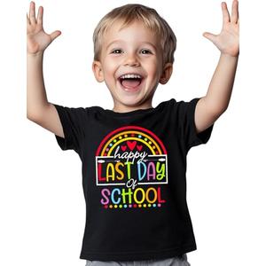 Last Day of School Shirt for Toddler Boys Girls Kids, Happy Funny End of School Year Graduation Shirts Graphic Tee Tops, 3-4T