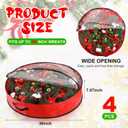 Aliceset 4 Pack Wreath Storage Containers, Ornament Garland Wreath Storage Bags with Handle Zipper Decorative Storages Box for Winter Valentine Wreaths(36 x 36 x 7.8 Inch,Red)