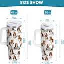 ZZXXB Basset Hound Dog Insulated Stainless Steel Water Bottle with Handle and Straw Lid Double Walled Travel Mug 30 oz