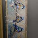 Colorful BlueBird Wooden Wall Art: Rustic Bird Framed Painting Vintage Sparrow Picture Cute Chickadee on Flower Branch Prints Countryside Artwork Decor for Living Room Bedroom Farmhouse (36"L x 12"W)