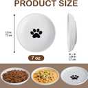 Cat Food Bowl Set of 6, Ceramic Cat Bowls, Anti Whisker Fatigue Cats Bowl Set,5.9 Inches Shallow Wide Kitten Plates for Wet/Dry Food, Indoor Pets (Paw)