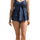 Aqua Eve 1 Piece Women's Tankini Swimsuits Blouson Swim Tank Top with Shorts Modest Bathing Suits