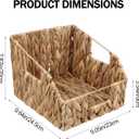 Wicker Pantry Basket with Built-in Handles, Natural Water Hyacinth, 1-Pack
