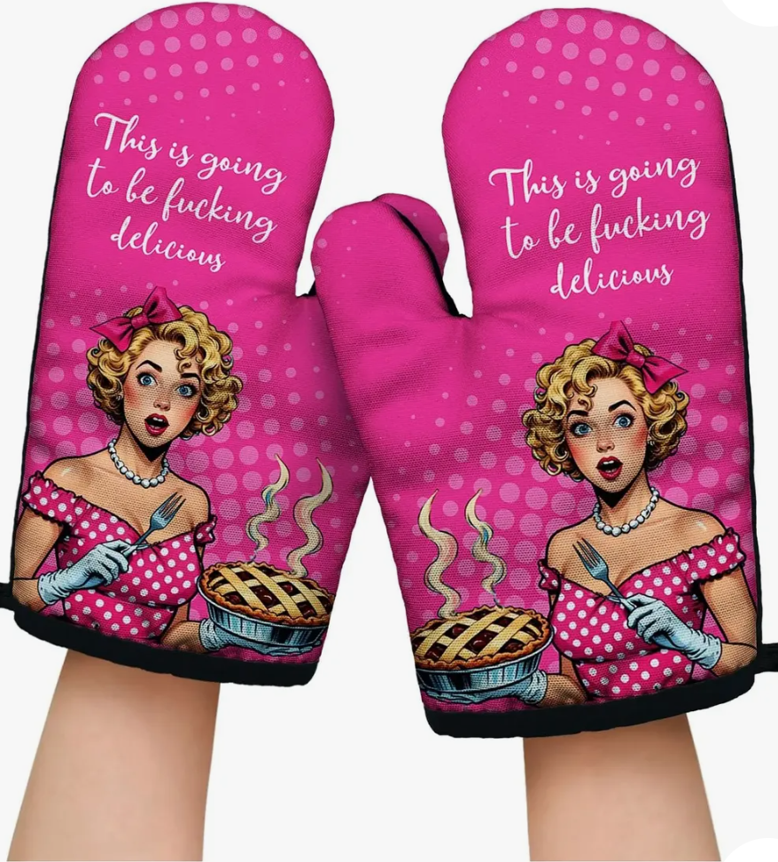 Funny Women Chef Cooking and Baking BBQ Kitchen Gadgets with Heat Resistant Silicone Non-Slip, This is Going  To Be Fucking Delicious. Set of 2, Gifts for Hostess Mom Wife Aunt Sister