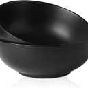 Kanwone Large Serving Bowls - 9.5 inch, 90oz Ceramic Salad Bowls, Fruit Bowls, Pasta, Soup Bowls, Set of 2, Serving Bowls for Entertaining, Microwave and Dishwasher Safe, Matte Black