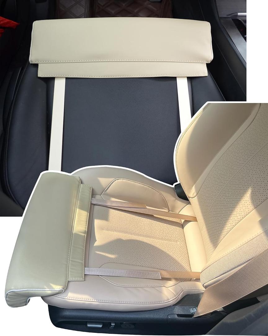 Car Leg Extender Leg Support for Driving, Car Front Seat Thigh Extender Support Cushions, Adjustable Length/Height/Angle Leg Rest Pillow for Cars Office (Beige)