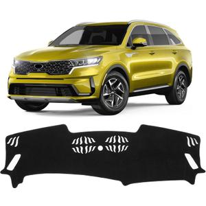 KUST Black Dash Cover Compatible with KIA Sorento 2021-2025 2026 (Only fit for 12.3 inch Navigation Display Dashboard) Dashboard Cover Accessories for Sorento Center Console Sunshield Protector
