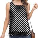 Jouica Women's Sleeveless Chiffon Tank Top Double Layers Casual Blouse Tunic (Black, XXL)
