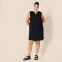 2 x Amazon Essentials Women's Sleeveless Woven Shift Dress (X-Large, Black)