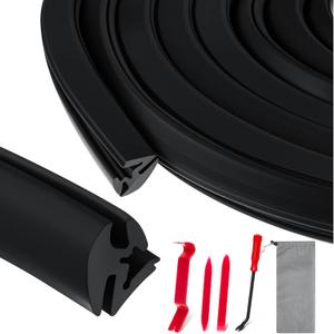Nuanchu 33 Feet EPDM Dense Rubber Window Locking Gasket Fits 1/4" Glass and 1/8" Edge One Piece Locking System Gasket Weather Stripping Seal for Stationary Windows or Windshields