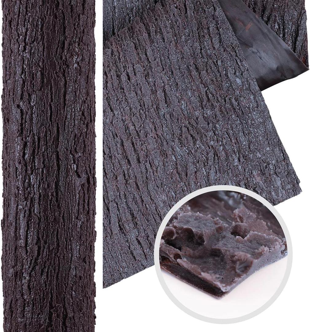 Artificial Tree Bark 118in*19.7in (16.15 sq.ft) Silicone Fake Bark for Pillars Pipes Street Light Poles Wrapping 99% High Simulation Decoration Indoor Outdoor Tree Trunk Wall and Fake Christmas Tree