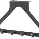 FULANCCY Over The Door Rack for Hanging Clothes, Towel Hooks for Bathroom Over Door Heavy Duty, Over The Door Organizer with Hooks (Gun Grey)2 Pcs