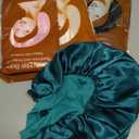 4PCS Silk Satin Bonnets for Black Women & Men - Elastic Wide Band Hair Wrap Cap for Curly Hair - Shower Cap for Sleeping (Black, Peacock Blue, Pink, Khaki)