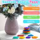 12 Pcs Sensory Worry Stones Textured Anxiety Stones Sensory Tools for Adults Stress Relief Items Autism Gift (Geometric)