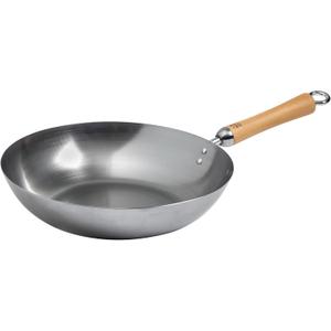 JOYCE CHEN Classic Series 12-Inch Carbon Steel Stir Fry Pan with Birch Handle