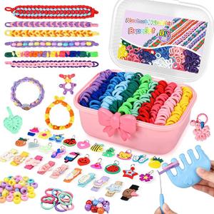 Bracelet Making Kit for Girls 612: 24 Colors Rubber Band Friendship Bracelet Kit, Elastic Loom Bands Jewelry DIY Toys, 1400+ Arts and Crafts for Kids Boys Beginners Birthday Christmas Party Gifts
