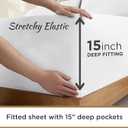 Full XL Cotton Knit Jersey Fitted Sheets, 2-Pack, 15" Deep Pocket, White