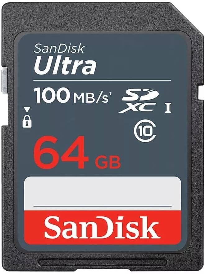 SanDisk 64GB Ultra SDXC UHS-I Memory Card - 100MB/s, C10, U1, Full HD, SD Card