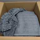 Luxury Chenille Dusty Blue Bathroom Rugs Sets 2 Piece, Thickened Hot Melt Rubber Bottom Bath Mats for Bathroom Non Slip,Bath Rugs Quick Dry Machine Washable for Shower Mat (32"x20"+17"x24")