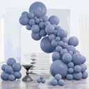 PartyWoo Dusty Blue Balloons, 85 pcs Purplish Boho Blue Balloons Different Sizes Pack of 18 Inch 12 Inch 10 Inch 5 Inch Slate Blue Balloons for Balloon Garland Arch as Party Decorations, Blue-F16