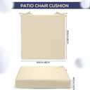 Preboun 6 Pack Outdoor Chair Cushions 19" x 19" x 3" Patio Waterproof Fade Resistant Seat Cushions with Ties Replacement Chair Pads for Patio Furniture Garden Sofa Couch (Beige)