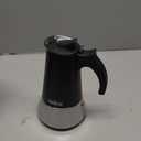 London Sip Stainless Steel Stovetop Espresso Maker Moka Pot Italian Coffee Percolator, Matte Black, 6 Cup