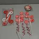 Christmas Candy Ornaments Red and White Candy Cane Tree Ornaments Hanging Peppermint Lollipop Curly Pick Decorations for Xmas Tree Topper Filler Holidays Party Indoor Outdoor Decor