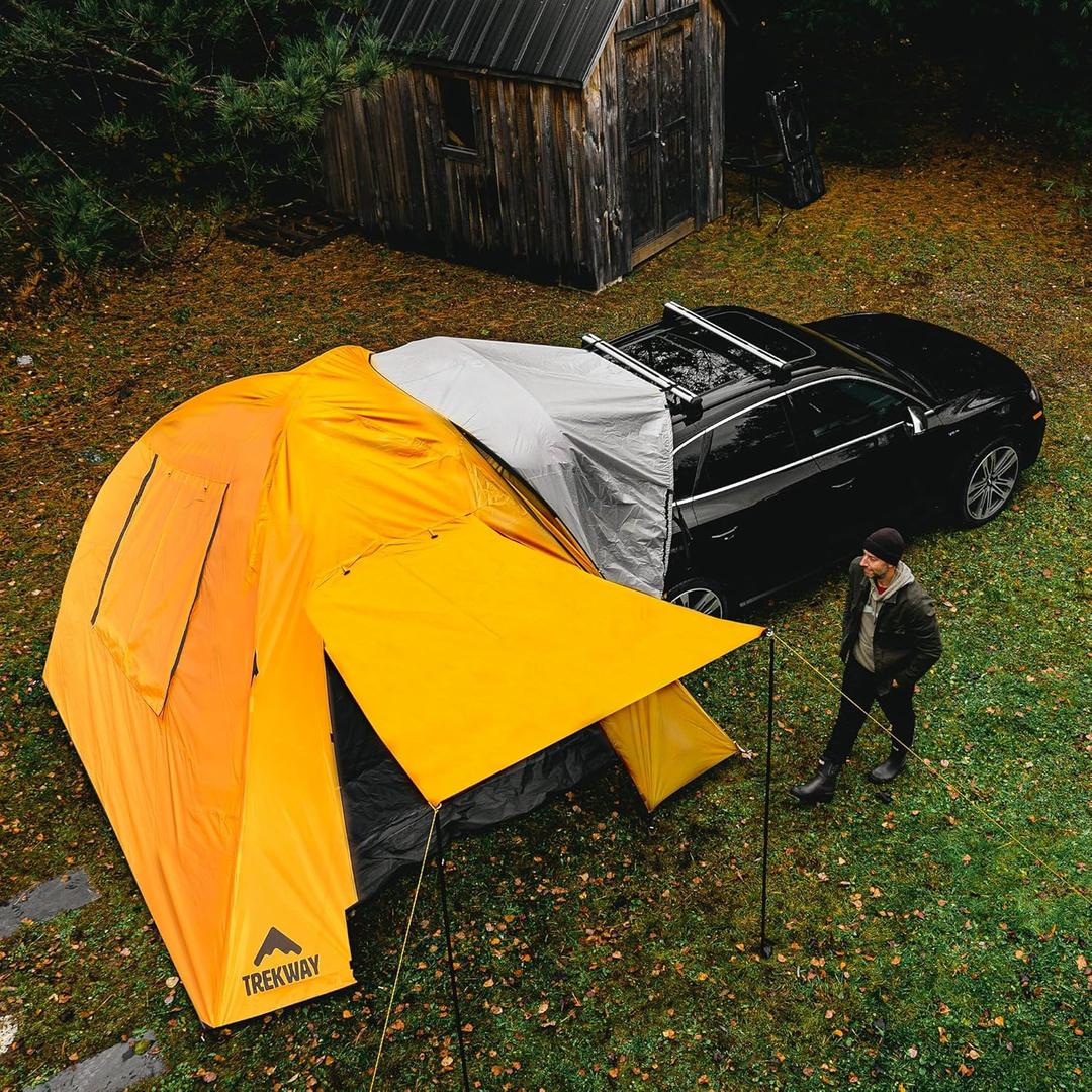 SUV Dome Tent, Waterproof Instant Camping Tent w/Attachment | 9' x 9' | Sleeps Up to 7 People | 4Runner, Outback, Forester, Rav4 | Crossover, Minivans & Other Vehicles