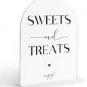 Sweets and Treats Sign, Candy Bar Supplies, White Arch Acrylic Wedding Sign, Wedding Signs for Ceremony and Reception, Bridal Shower Decorations, Centerpiece Table Decorations Party-13