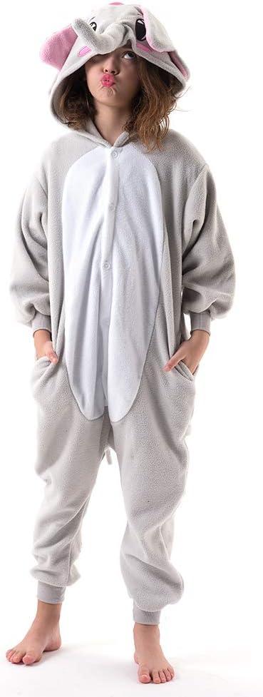 Beauty Shine Kids Onesie Unisex Child Animal Costume Sleepwear Jumpsuit Christmas Halloween Cosplay Pajamas Elephant, L