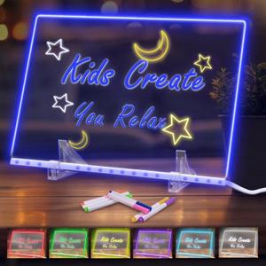 Lumi LED Drawing Board for Kids 2026 Upgraded Scratch-Resistant Light Up Dry Erase Board with 7 Neon Markers, Night Light & Writing Tablet Educational Toys Gifts for Boys Girls Ages 6-12 (12''x8'')