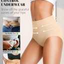 EIGGAM Tummy Control Underwear Soft High Waisted underwear Full Coverage Briefs Breathable Postpartum Cotton Womens Panties (L)