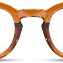 Brown Round Premium Clear Frame Reading Glasses  Solid & Sturdy Frame Blue Light Retro Readers for Men & Women with Spring Hinges & Scratch-Resistant Lenses, Strength 2.25
