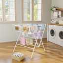 HOMIDEC Drying Rack Clothing,Large 12 Drying Poles with Sock Clips Clothes Drying Rack,Foldable Portable Laundry Drying Rack for Air Drying Clothing,Towels,Delicate Eac,Indoor Outdoor Use.White