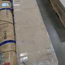 Merax Solid Wood King Size Boucle Bed Frame with Wingback Headboard, Modern Upholstered Platform with Walnut Wooden Legs, Strong Wooden Slats, No Box Spring Needed, Ivory, King Size