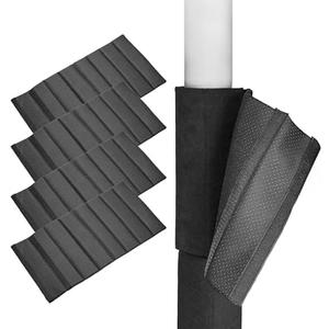 Hudson Comfort Basement Pole Wrap - Garage Pole Padding with Anti Slip Fabric - Strong Hook and Loop for A Tight Wrap - Round Column Wrap 10mm Foam - 12x24 Inches (4 Pack) - 4 Feet of Protection