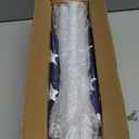 Barcetine Flag Pole Kit - Includes 5ft Heavy Duty Tangle Free Flagpole,3x5 Embroidered American Flag, Metal Aluminum Holder Bracket,for Outside House,Porch,Outdoor - White