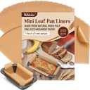 Webake 200Pcs Unbleached Parchment Paper Mini Loaf Pan Liners for 6x3 Small Banana Bread Pan, Original Precut, Non Toxic Baking Paper