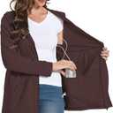 Meuponc Mastectomy Hoddies Jacket Coat with Drain Pockets Women Post Surgery Recovery Must Haves Long Sleeve Zip Up Shirts L