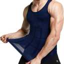 GKVK Mens Slimming Body Shaper Vest Shirt Abs Abdomen Slim
