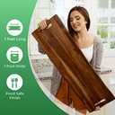 Large Acacia Serving Board with Handles, 36 x 12 Inch Rectangular Charcuterie Platter, Natural Wood Server for Meat, Cheese Board, and Party Appetizers, Extra Long 3ft (Dark)