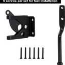 RHBLME 2 Pack Gate Latch for Wooden Fence, Gravity Self Locking Black Door Lock Heavy Duty Wood Metal Door Hardware Kit Stainless Steel Latches Automatic Closing for Outdoor Garden Yard Pool