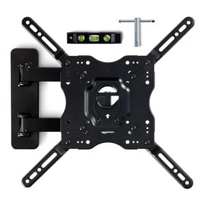 Amazon Basics Full Motion Articulating TV Wall Mount, with Swivel and Tilt, for 26" to 55" TVs and Flat Panels up to 80 Lbs, VESA Compatible, Black