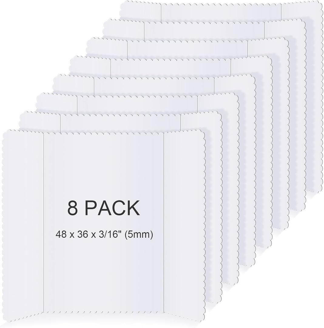 Henoyso 8 Pcs 36 x 48 Inch Large Trifold Poster Board Double Sided White Presentation Panel Poster Foam Science Fair Display Boards for Office School Class Mounting Prints Art Presentation Projects