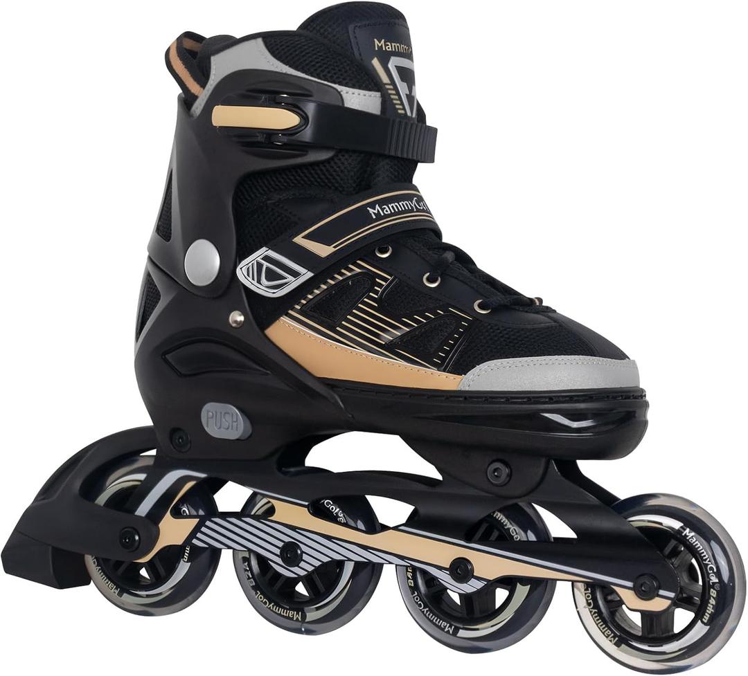 MammyGol Adult Inline Skates for Men Women, Blades Roller with Carbon Steel Bearings, TPR Brake, 3D Mesh, EVA Lining, PVC Upper | Adjustable Size Better Fit for Beginner Skating, Size: XL(Men6.5-8/Women7.5-9)